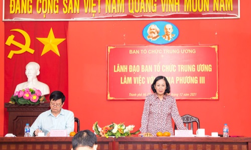 Đồng chí Trương Thị Mai, Ủy viên Bộ Chính trị, Bí thư Trung ương Đảng, Trưởng Ban Tổ chức Trung ương: “Cán bộ theo dõi địa bàn phải đúng vai, thuộc bài, đúng mực”